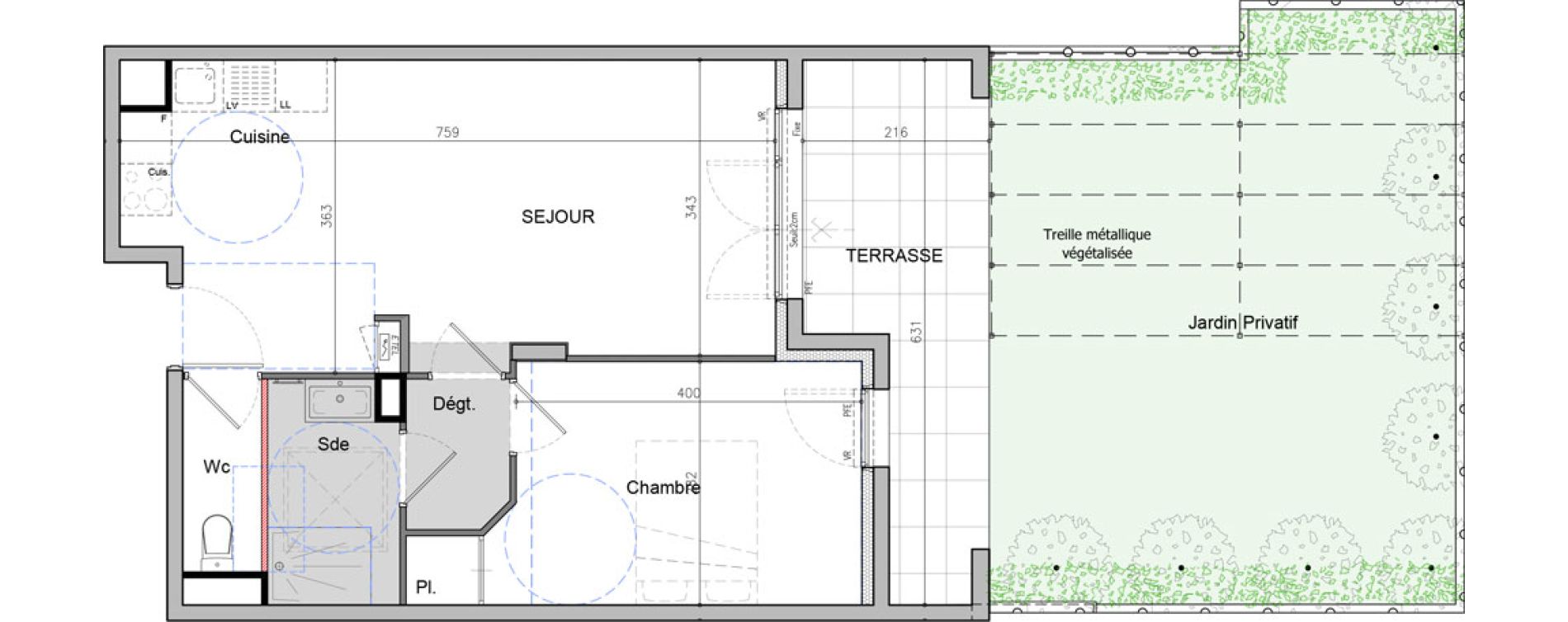 Appartement T2 de 45,44 m2 &agrave; Antibes Juan les pins