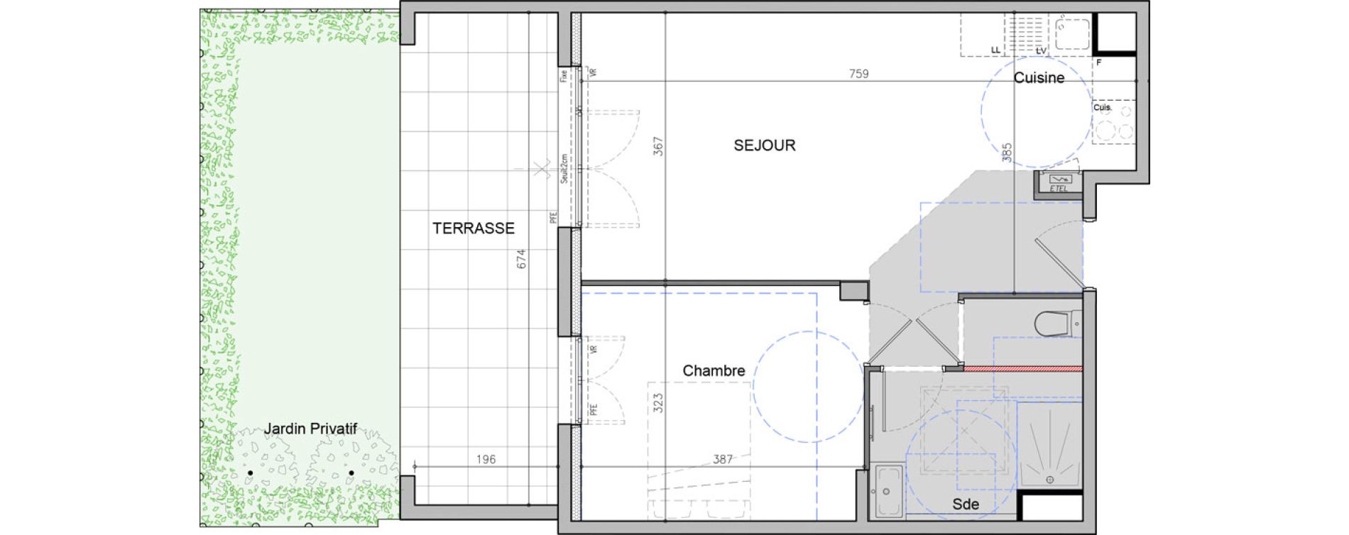 Appartement T2 de 47,31 m2 &agrave; Antibes Juan les pins