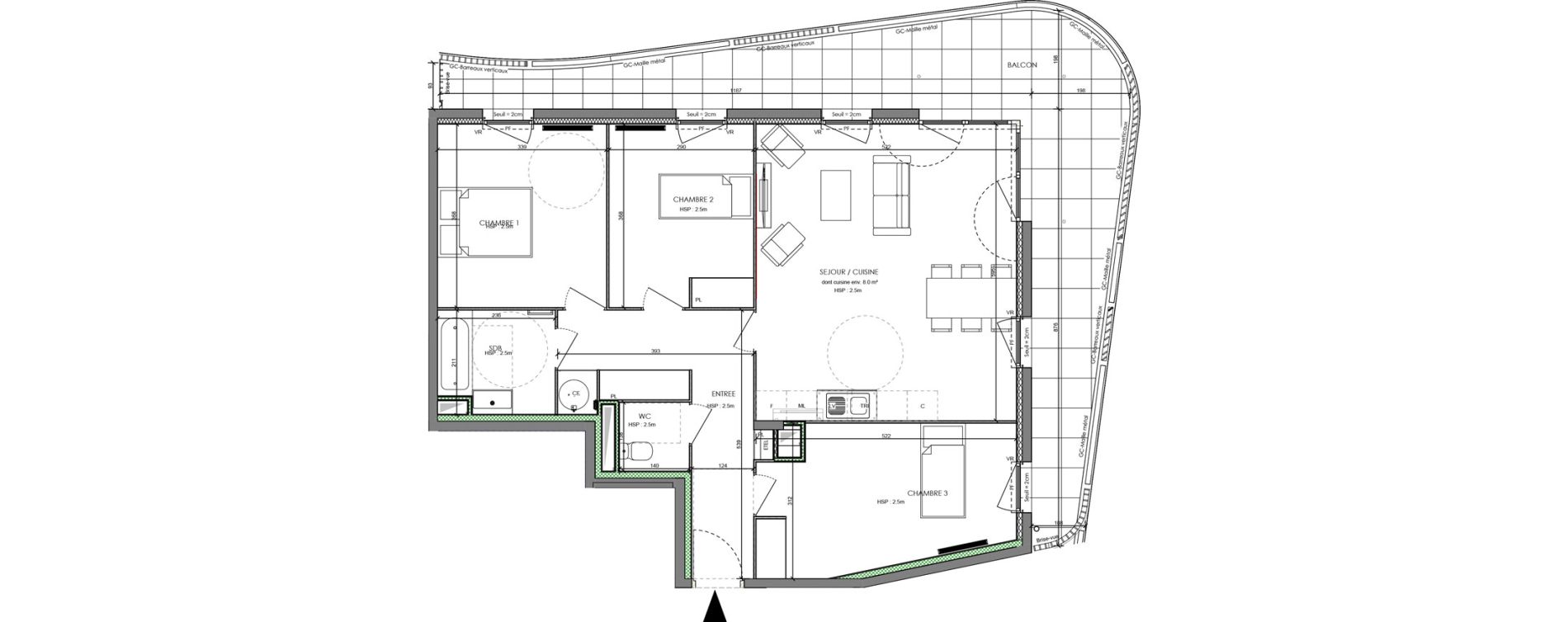 Appartement T4 de 85,77 m2 &agrave; Antibes Azurville - val claret