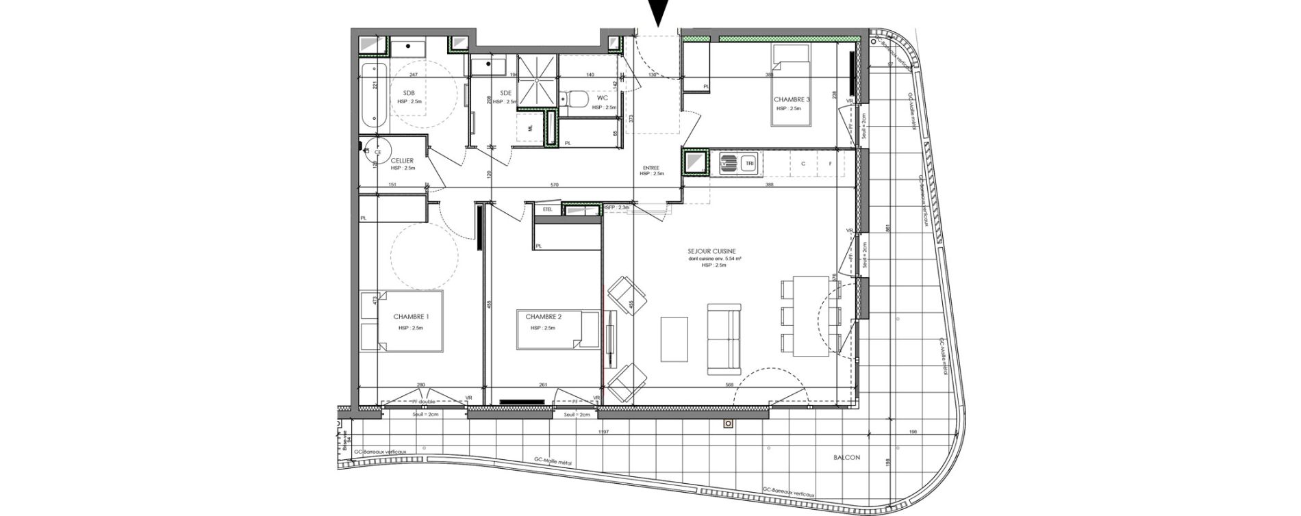 Appartement T4 de 86,84 m2 &agrave; Antibes Azurville - val claret