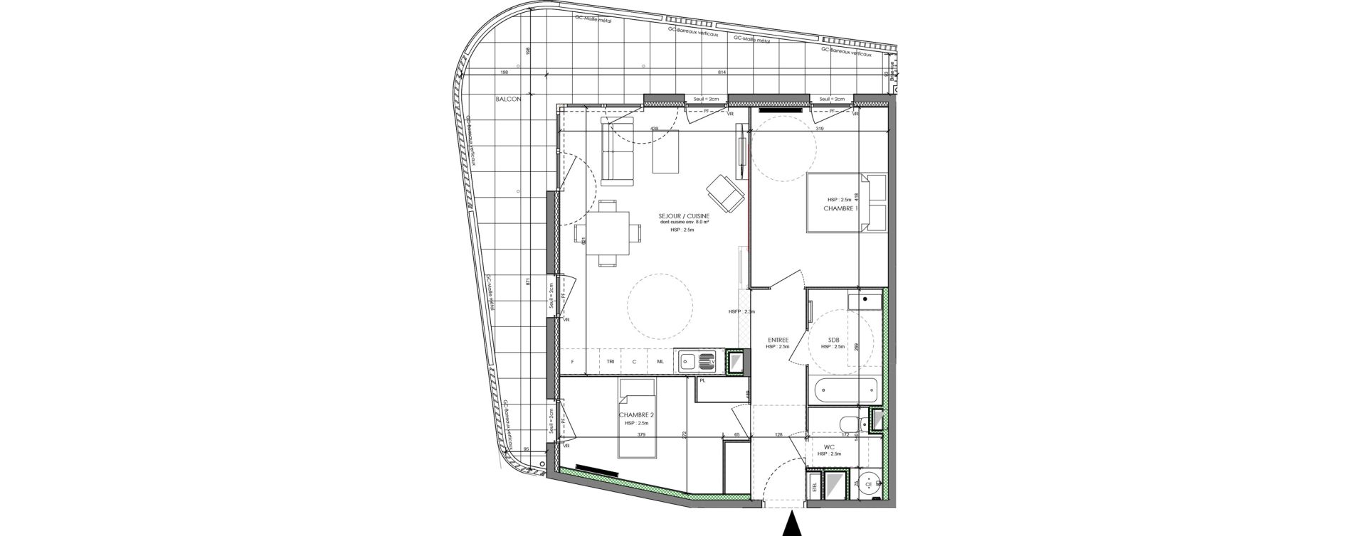 Appartement T3 de 64,36 m2 &agrave; Antibes Azurville - val claret
