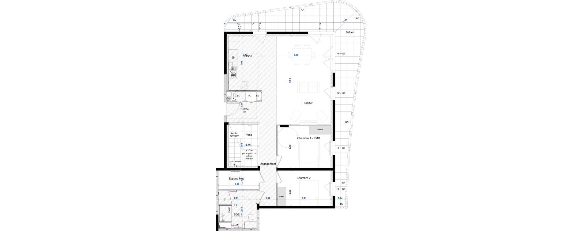 Appartement T3 de 87,11 m2 &agrave; Antibes Azurville - val claret