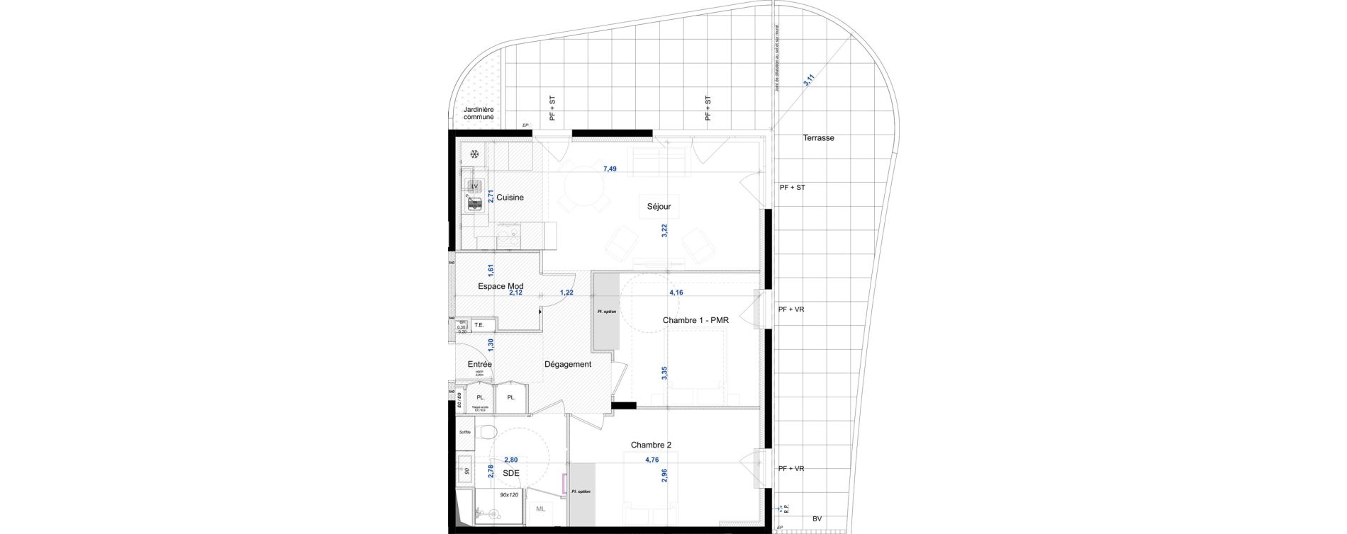 Appartement T3 de 69,61 m2 &agrave; Antibes Azurville - val claret