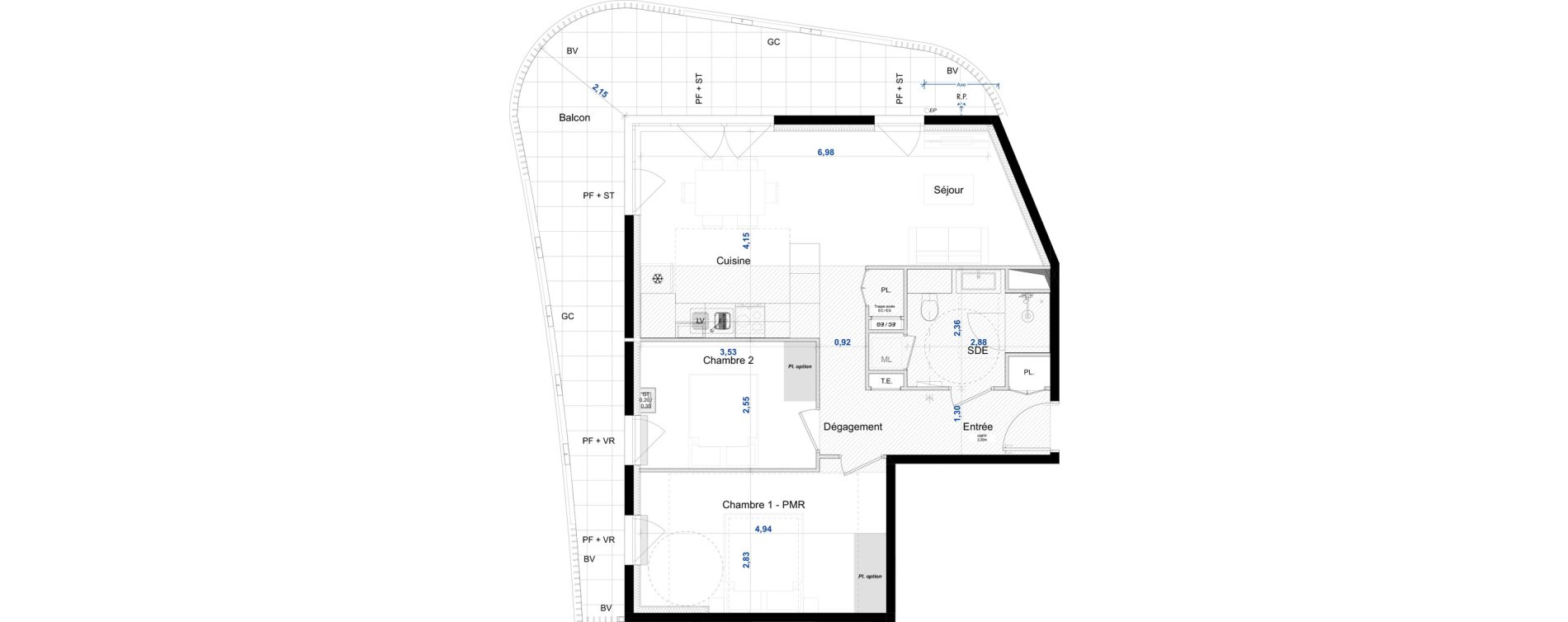 Appartement T3 de 63,85 m2 &agrave; Antibes Azurville - val claret