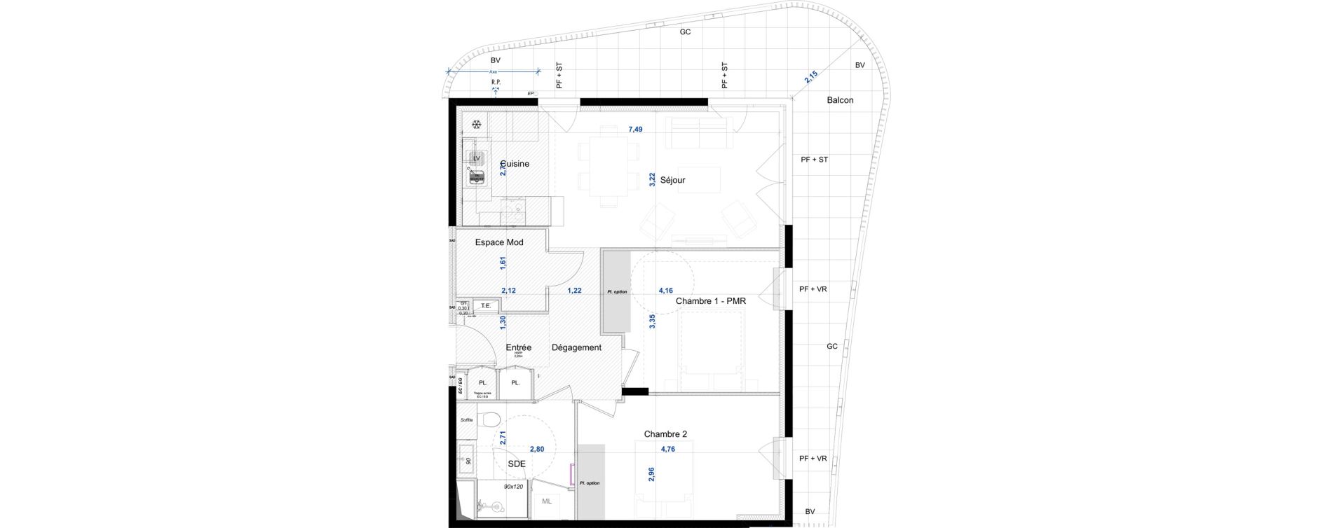 Appartement T3 de 69,61 m2 &agrave; Antibes Azurville - val claret