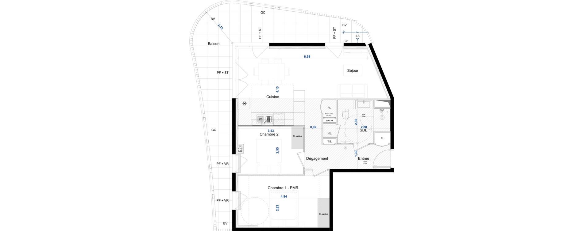 Appartement T3 de 63,85 m2 &agrave; Antibes Azurville - val claret