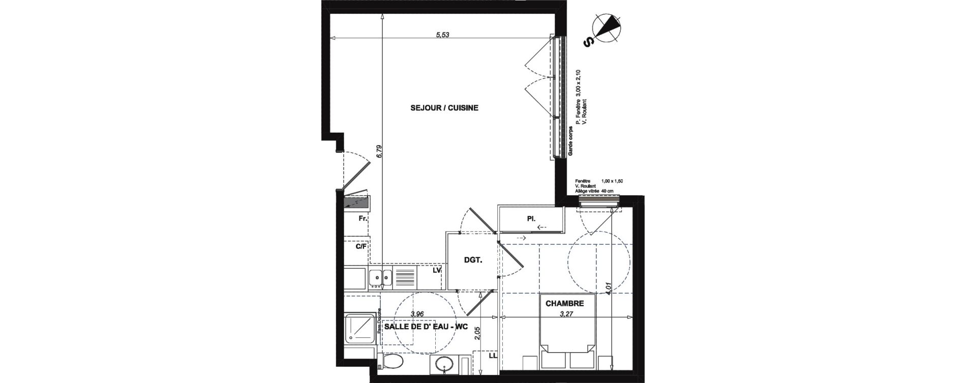 Appartement T2 de 52,45 m2 &agrave; Antibes Centre