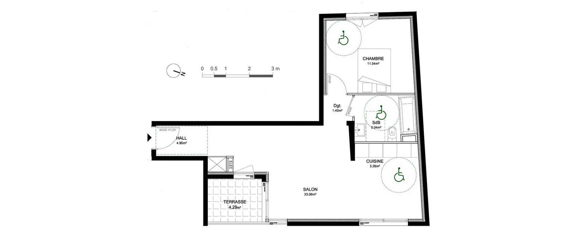 Appartement T2 de 49,20 m2 &agrave; Antibes Le ponteil
