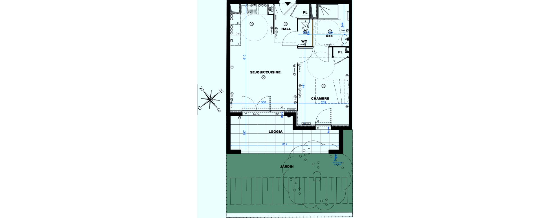 Appartement T2 de 41,73 m2 &agrave; Auribeau-Sur-Siagne Centre