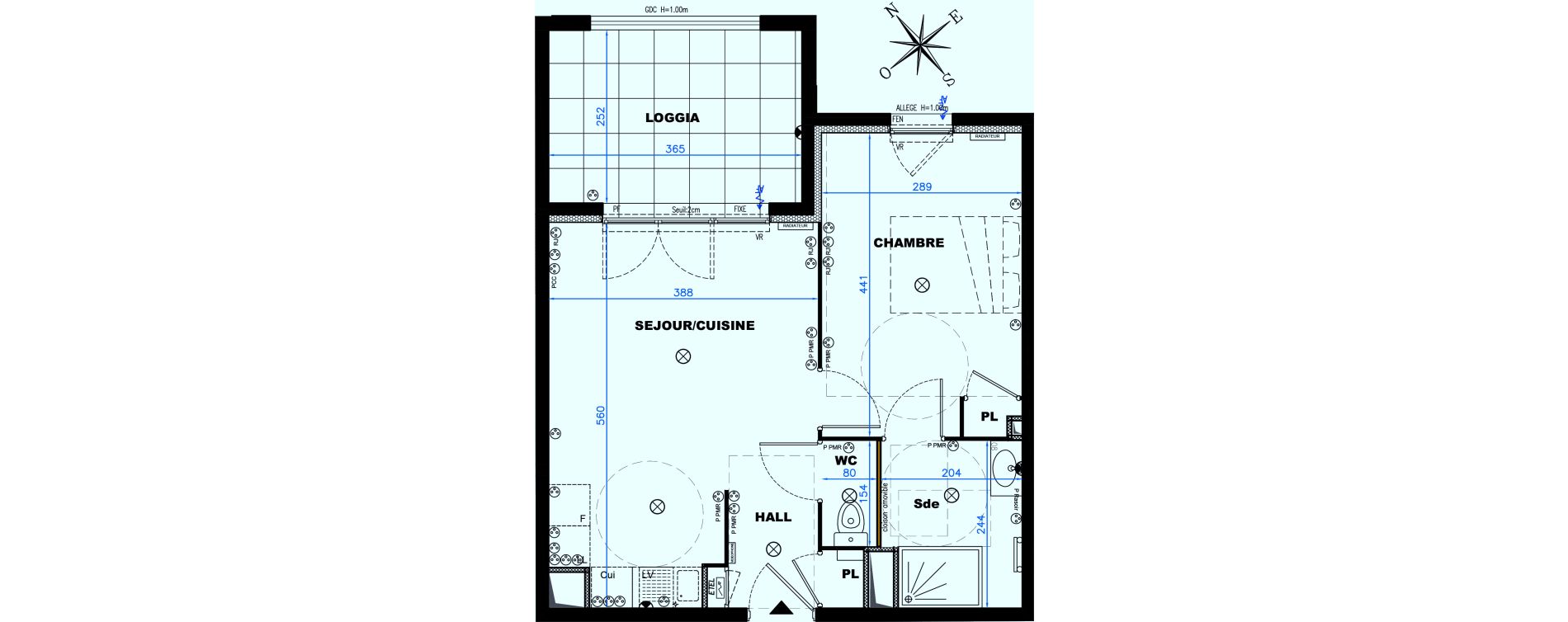 Appartement T2 de 40,31 m2 &agrave; Auribeau-Sur-Siagne Centre