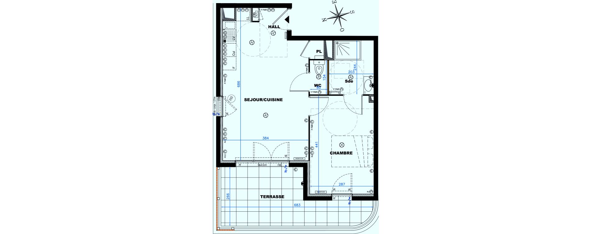 Appartement T2 de 43,50 m2 &agrave; Auribeau-Sur-Siagne Centre