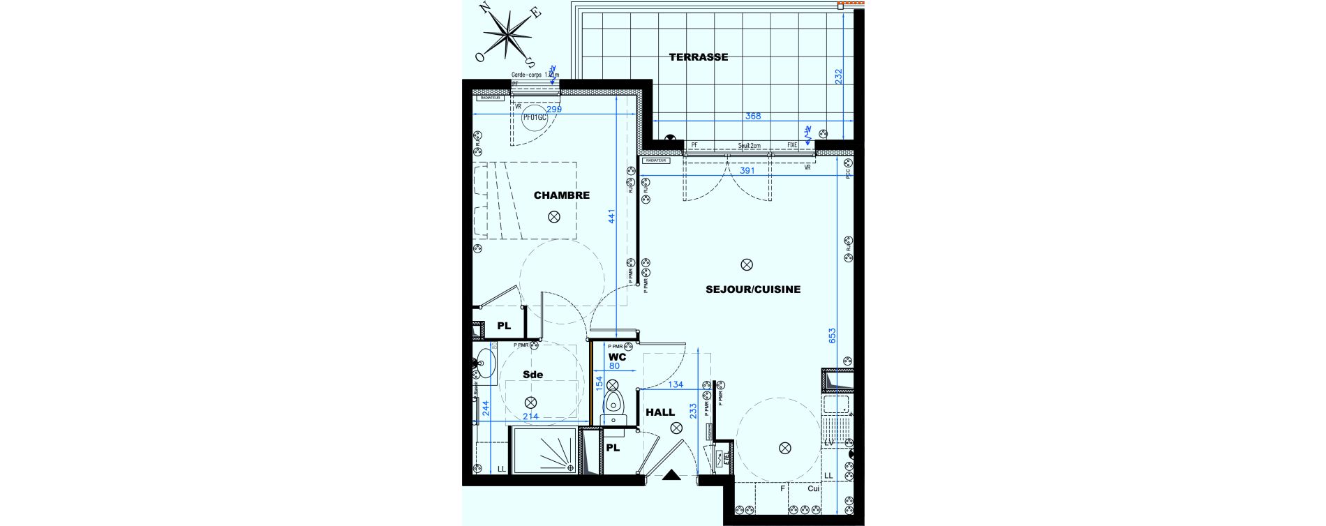 Appartement T2 de 43,57 m2 &agrave; Auribeau-Sur-Siagne Centre