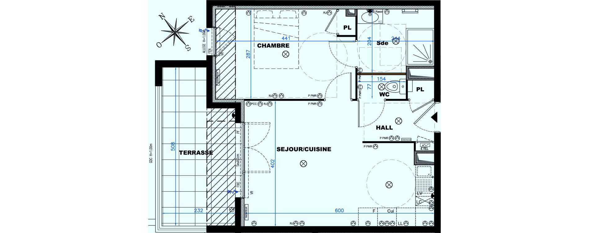 Appartement T2 de 42,68 m2 &agrave; Auribeau-Sur-Siagne Centre