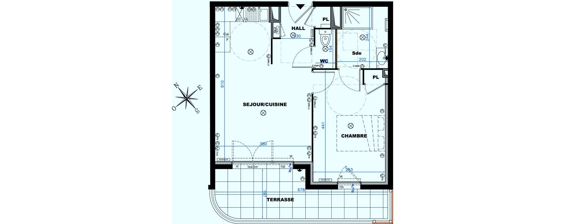 Appartement T2 de 41,78 m2 &agrave; Auribeau-Sur-Siagne Centre