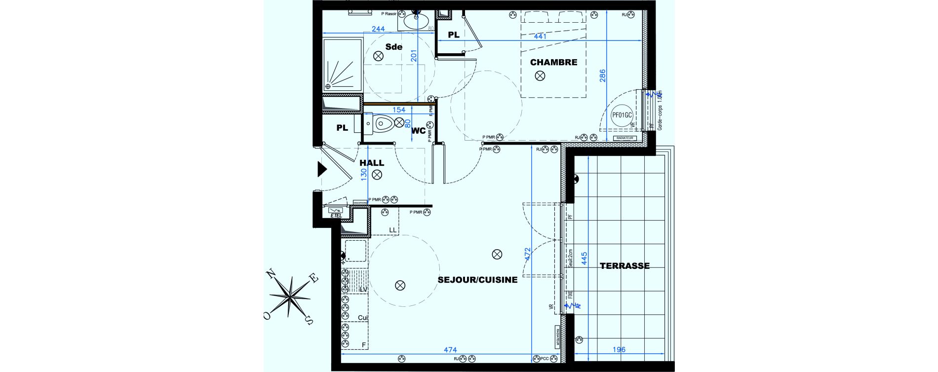 Appartement T2 de 41,42 m2 &agrave; Auribeau-Sur-Siagne Centre