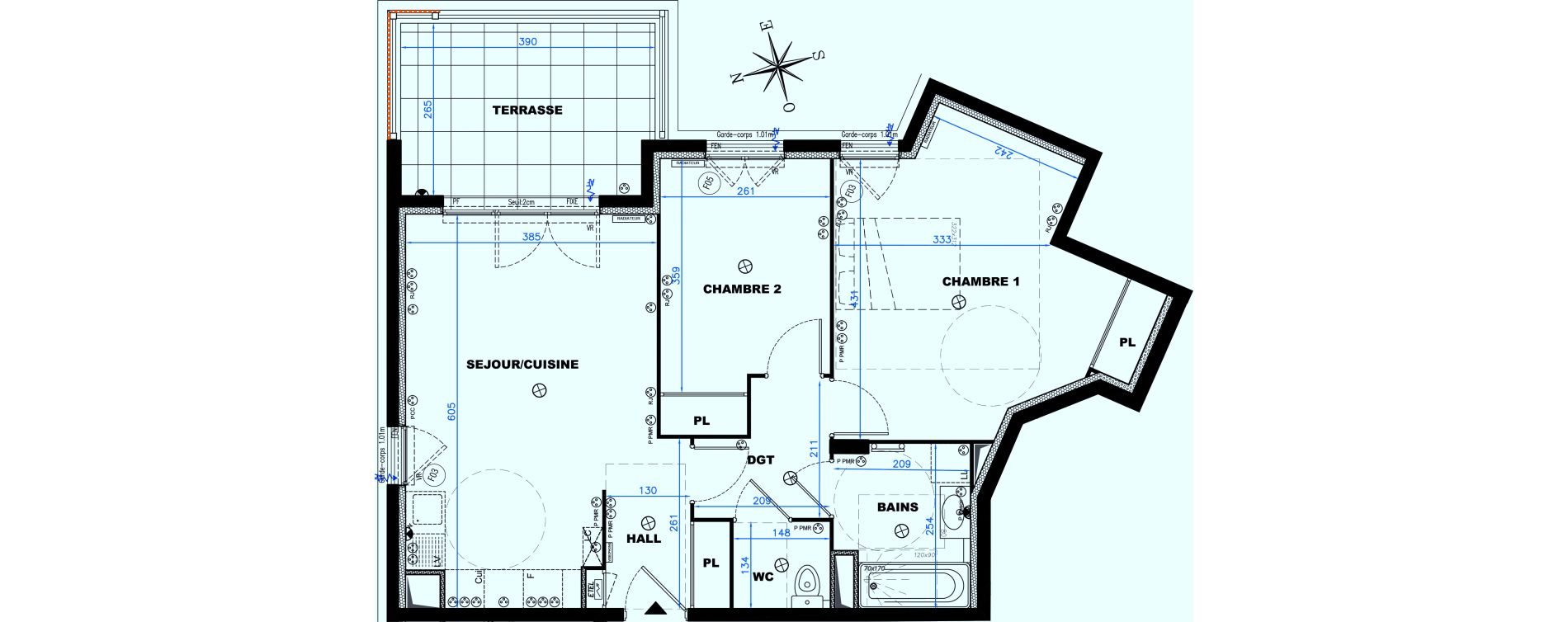 Appartement T3 de 59,47 m2 &agrave; Auribeau-Sur-Siagne Centre