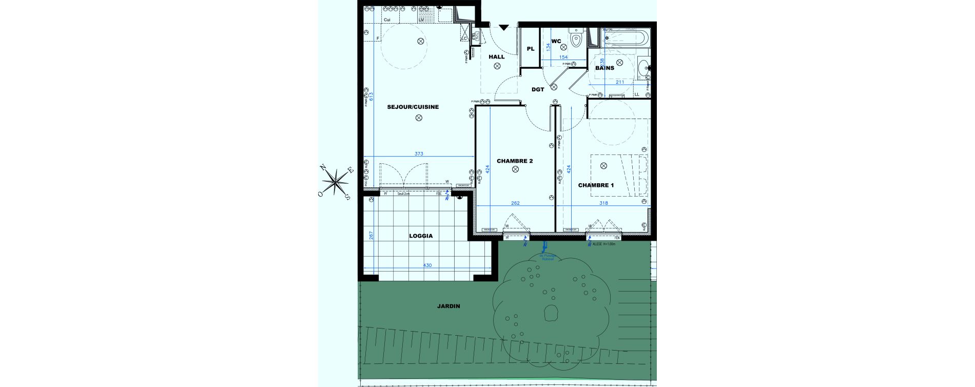 Appartement T3 de 61,35 m2 &agrave; Auribeau-Sur-Siagne Centre