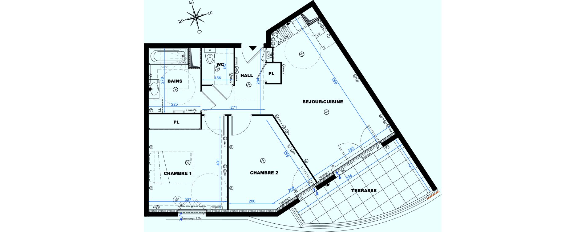 Appartement T3 de 60,76 m2 &agrave; Auribeau-Sur-Siagne Centre