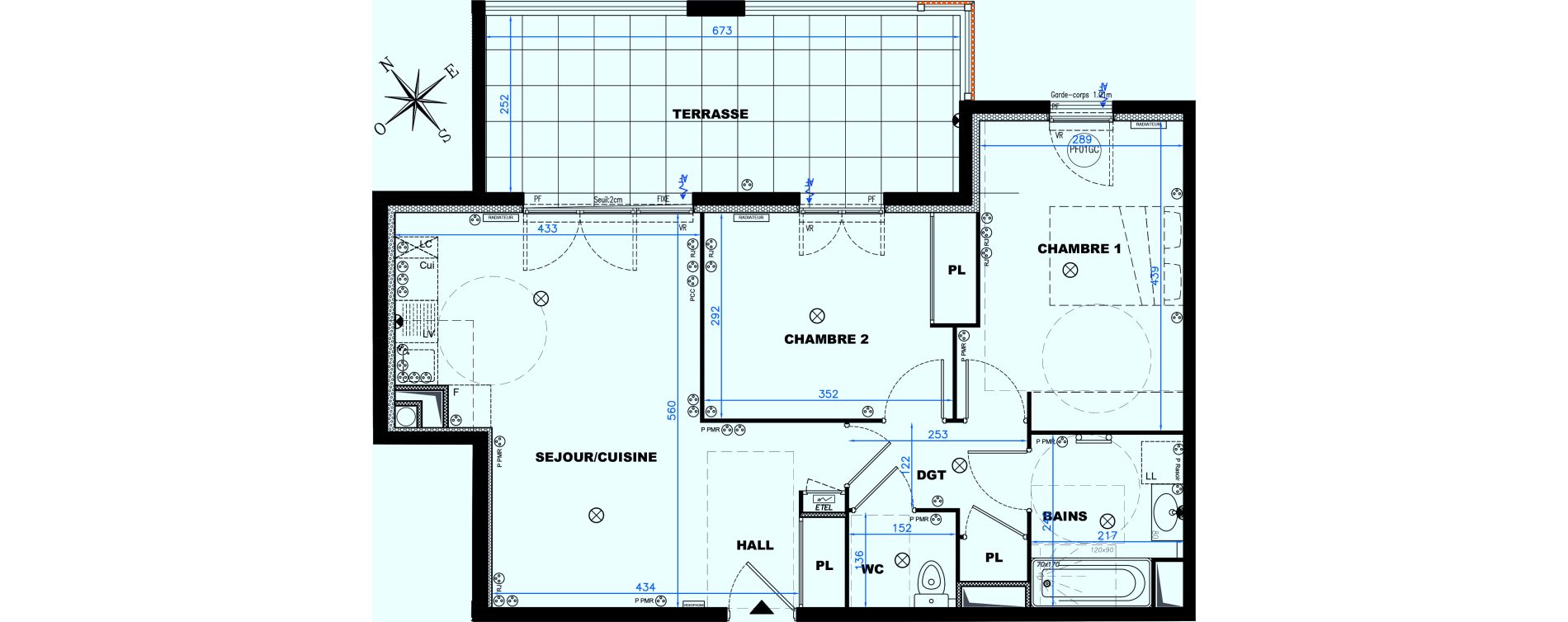 Appartement T3 de 60,29 m2 &agrave; Auribeau-Sur-Siagne Centre