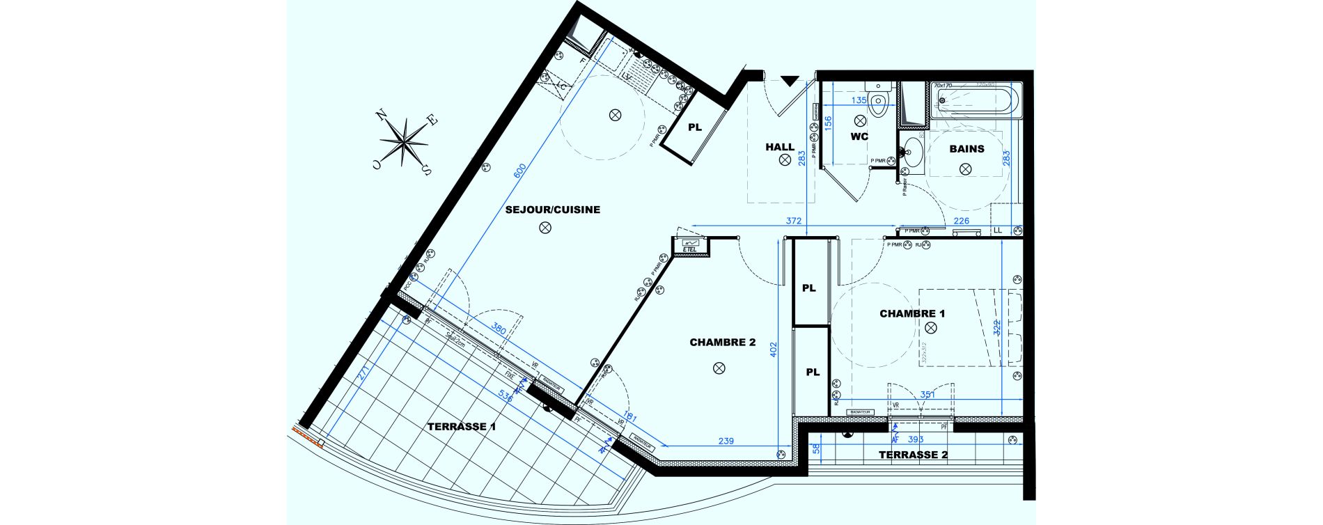 Appartement T3 de 61,95 m2 &agrave; Auribeau-Sur-Siagne Centre