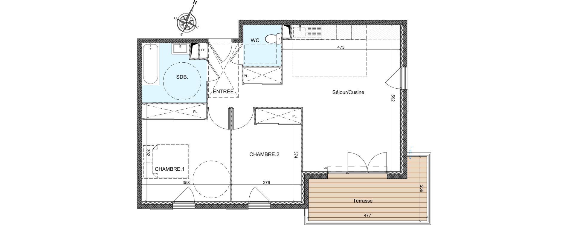 Appartement T3 de 64,38 m2 &agrave; Auribeau-Sur-Siagne Centre