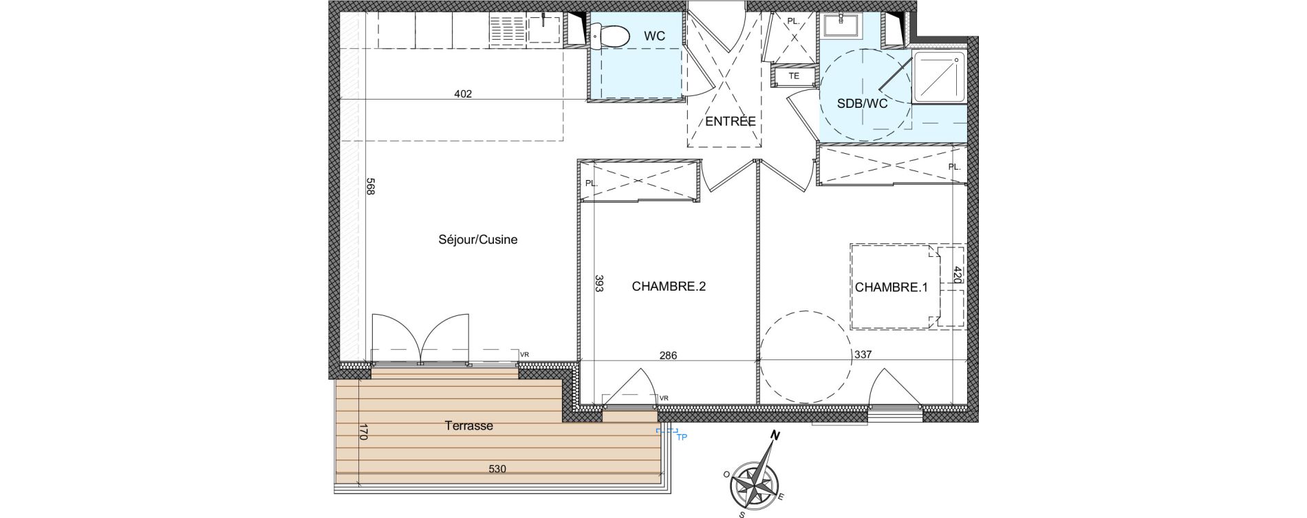 Appartement T3 de 59,79 m2 &agrave; Auribeau-Sur-Siagne Centre