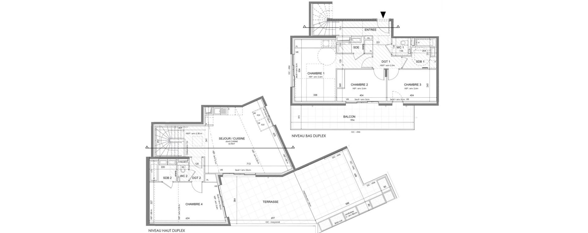 Duplex T5 de 127,01 m2 &agrave; Beaulieu-Sur-Mer Centre