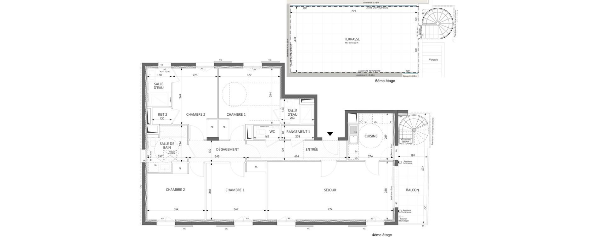 Appartement T5 de 113,13 m2 &agrave; Beausoleil Centre