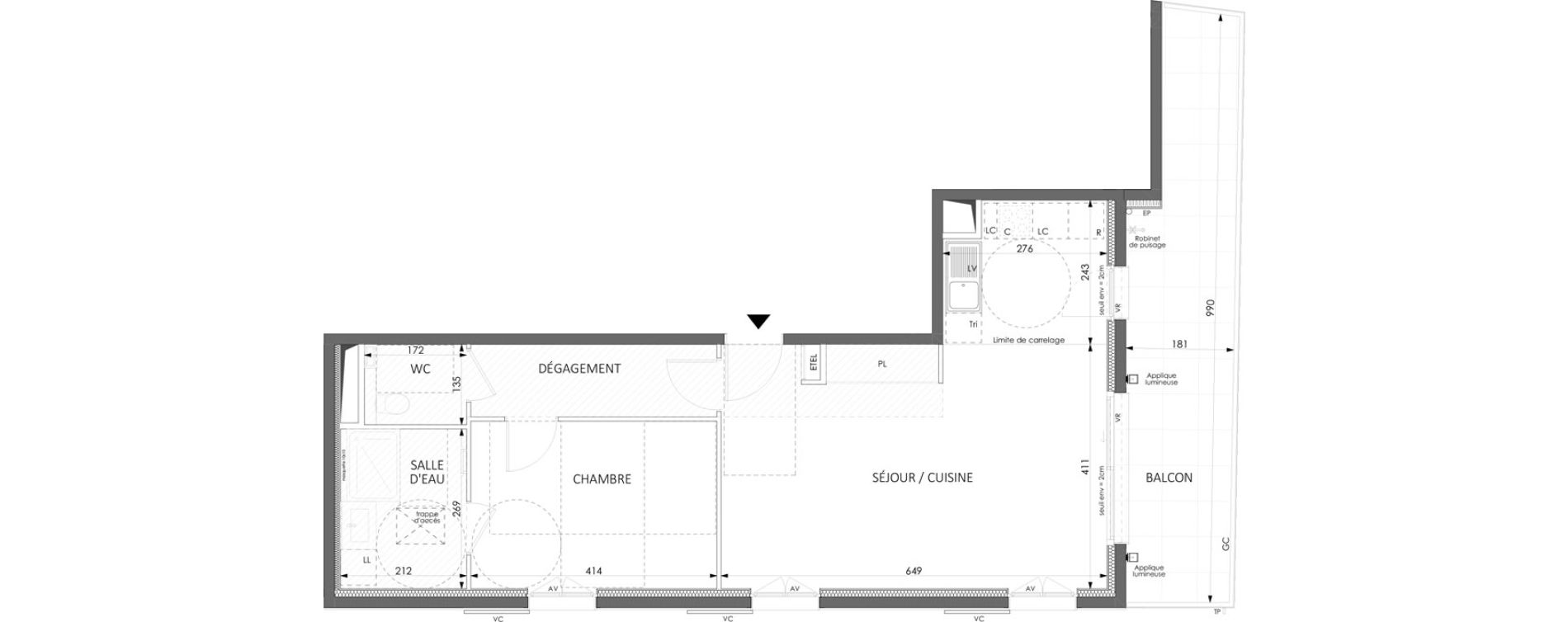 Appartement T2 de 57,11 m2 &agrave; Beausoleil Centre