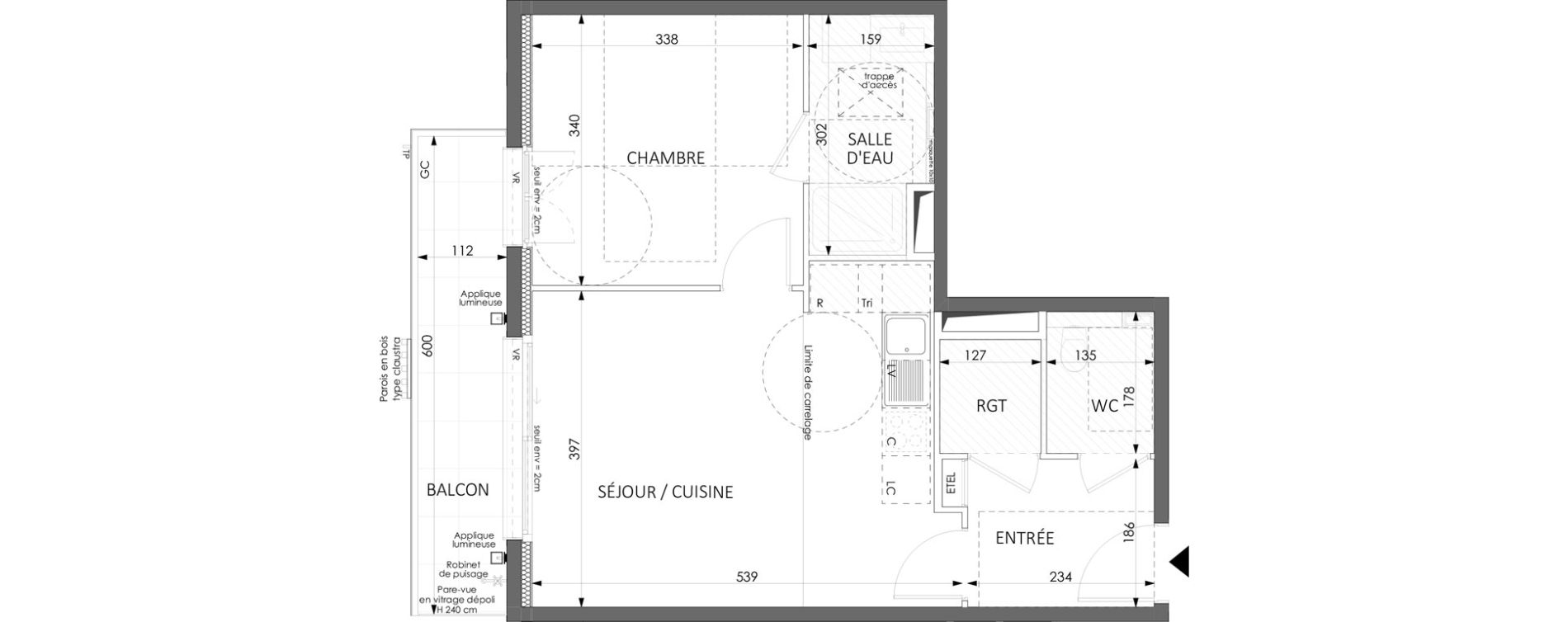 Appartement T2 de 45,31 m2 &agrave; Beausoleil Centre