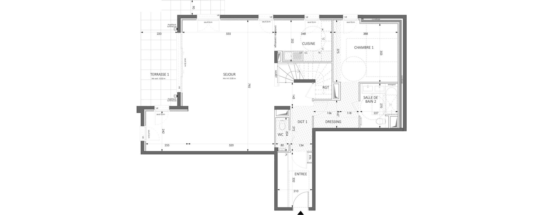 Duplex T4 de 155,84 m2 &agrave; Beausoleil Centre
