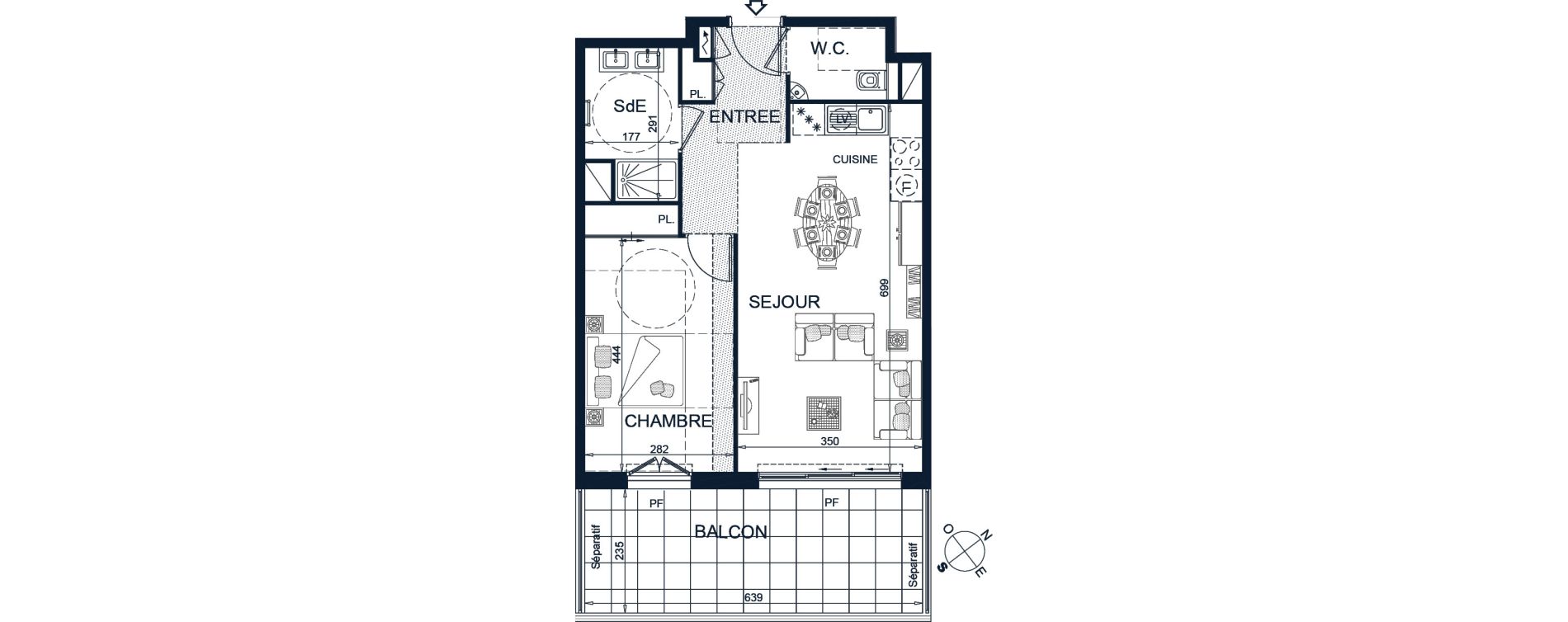 Appartement T2 de 50,33 m2 &agrave; Beausoleil Centre