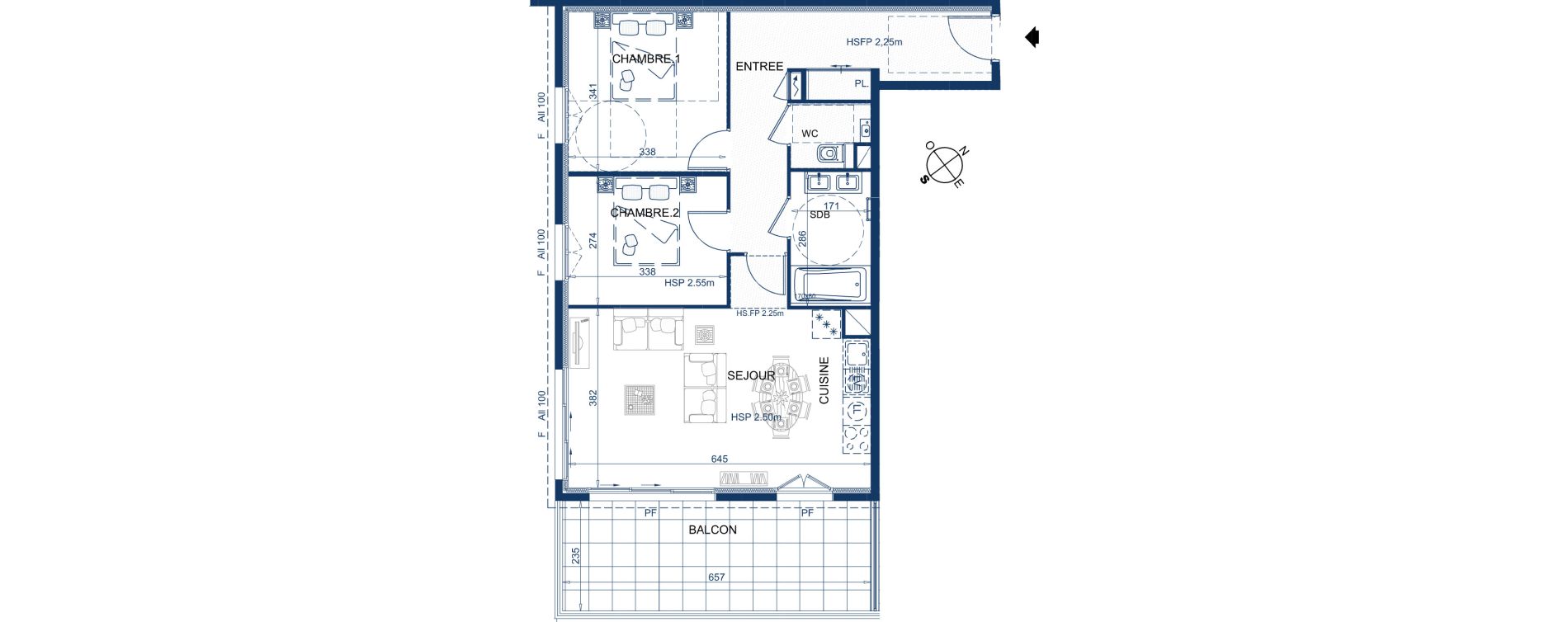 Appartement T3 de 66,43 m2 &agrave; Beausoleil Centre