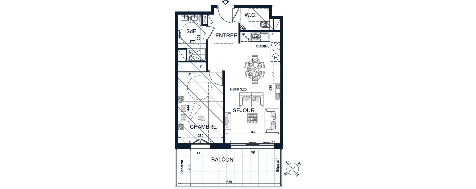 Appartement T2 de 49,95 m2 &agrave; Beausoleil Centre