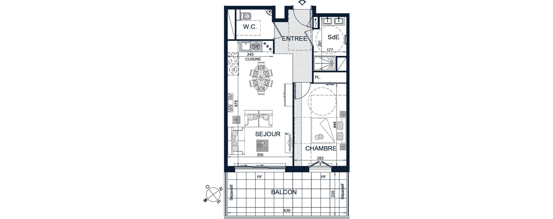 Appartement T2 de 50,05 m2 &agrave; Beausoleil Centre