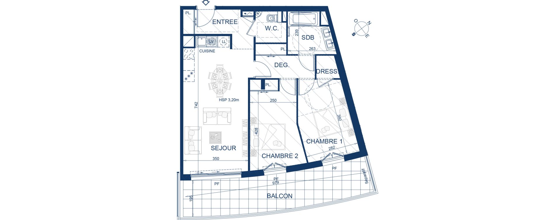 Appartement T3 de 68,03 m2 &agrave; Beausoleil Centre