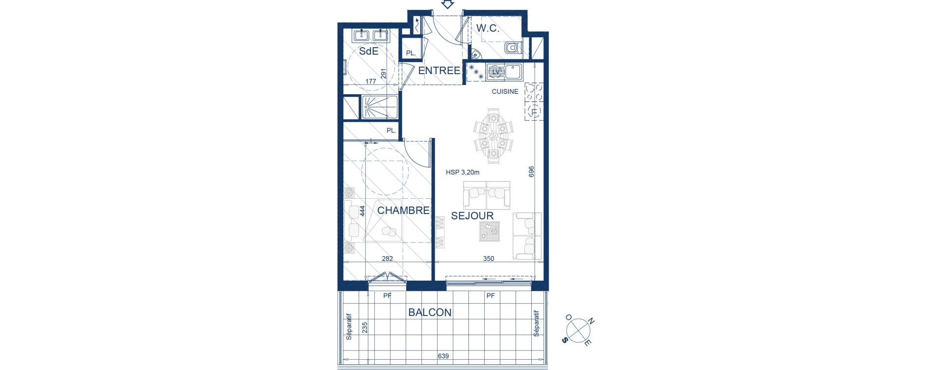 Appartement T2 de 49,82 m2 &agrave; Beausoleil Centre