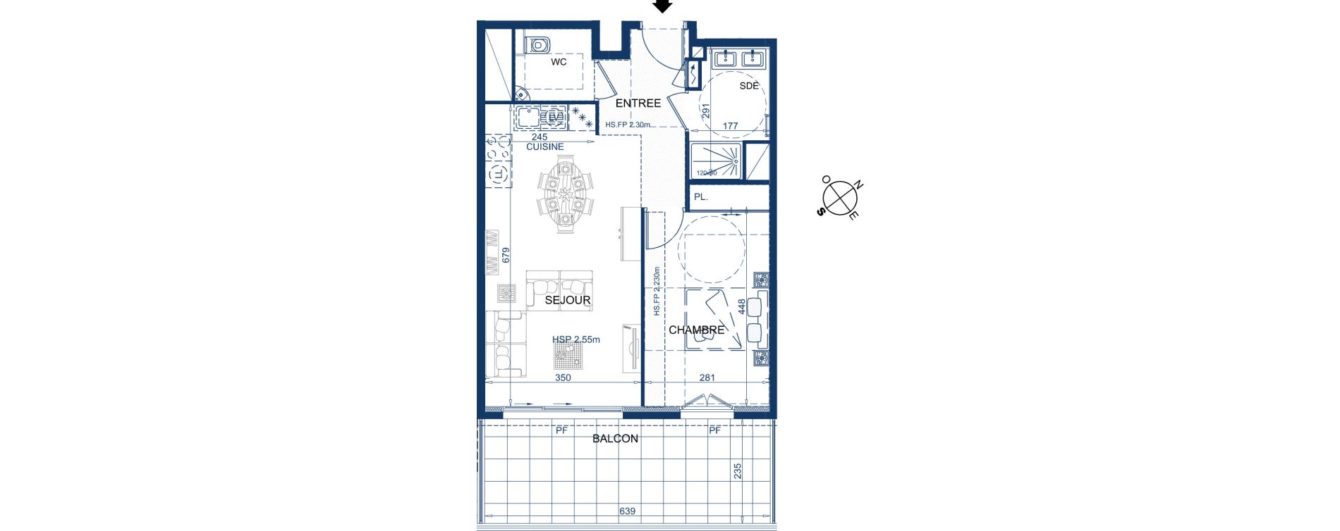 Appartement T2 de 49,55 m2 &agrave; Beausoleil Centre