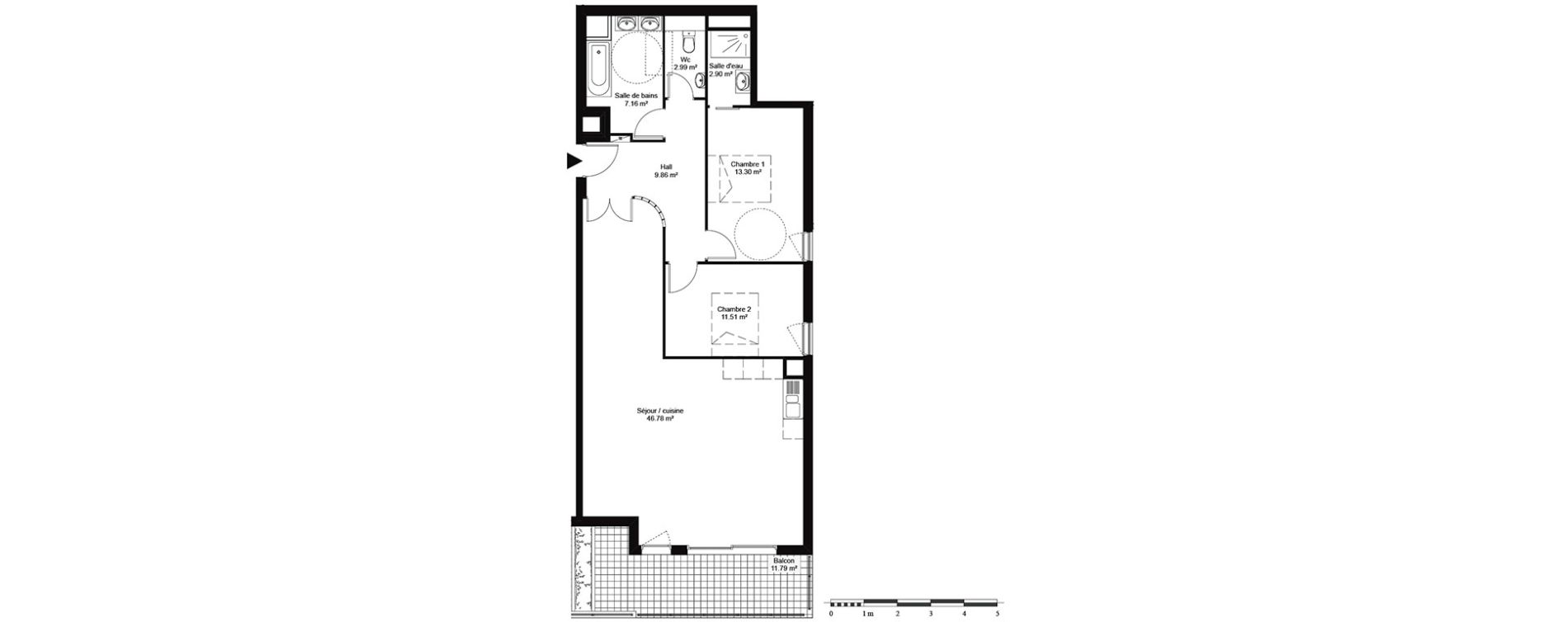 Appartement T3 de 94,50 m2 &agrave; Beausoleil Centre