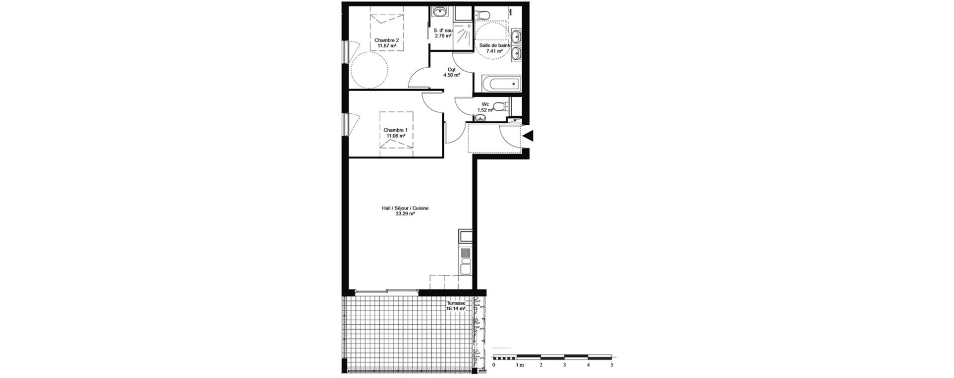 Appartement T3 de 72,41 m2 &agrave; Beausoleil Centre