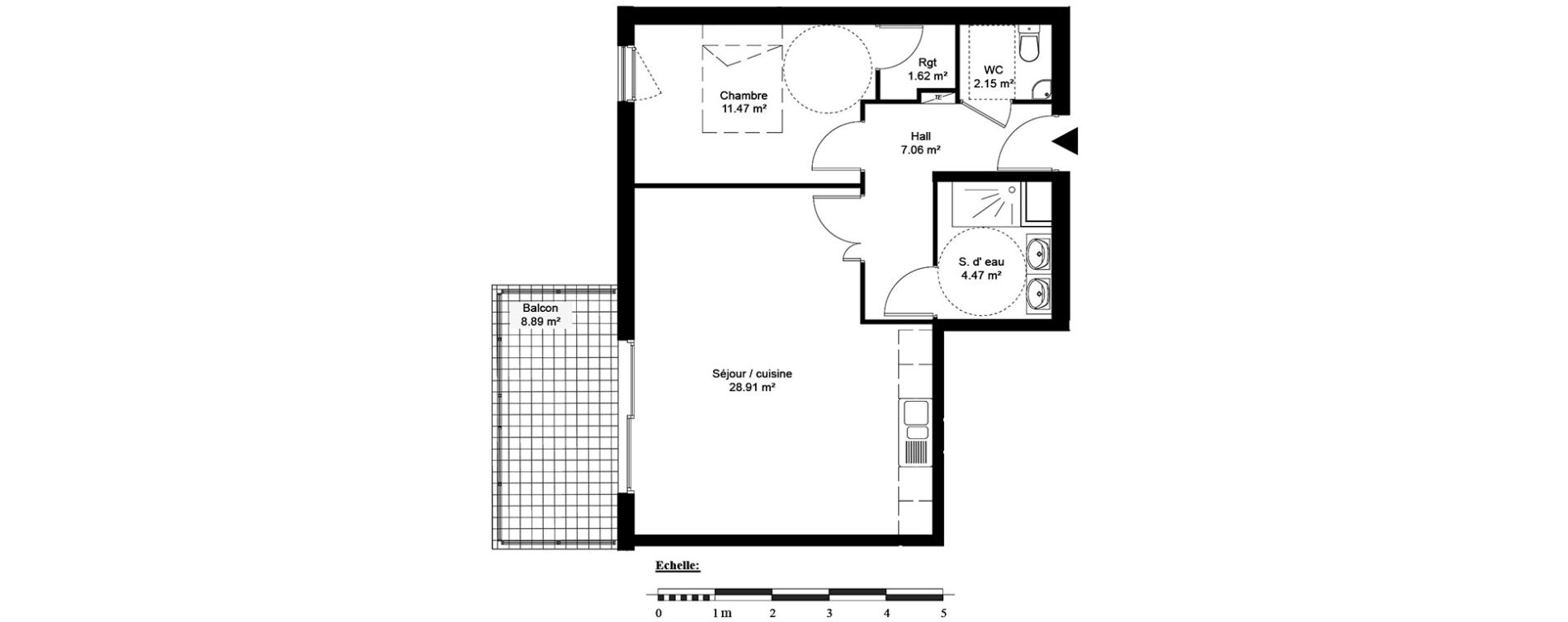 Appartement T2 de 55,68 m2 &agrave; Beausoleil Centre