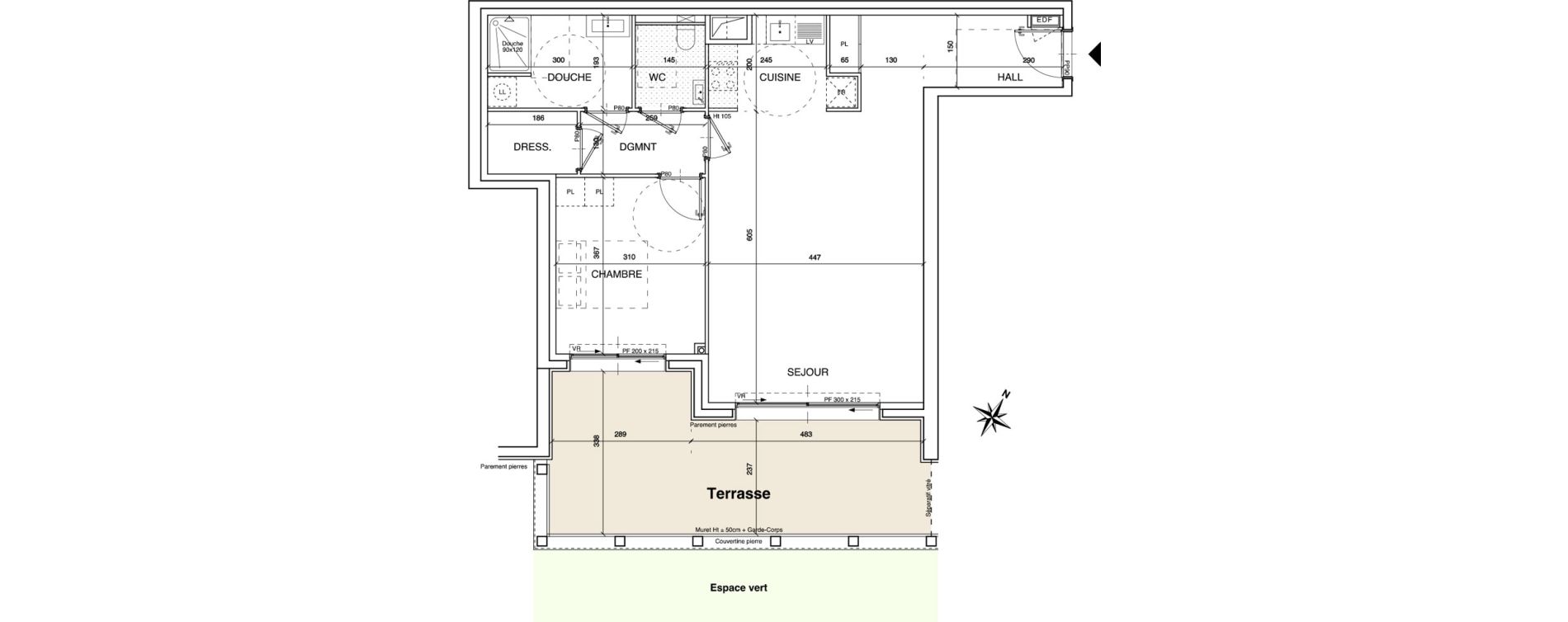 Appartement T2 de 64,80 m2 à Beausoleil Centre
