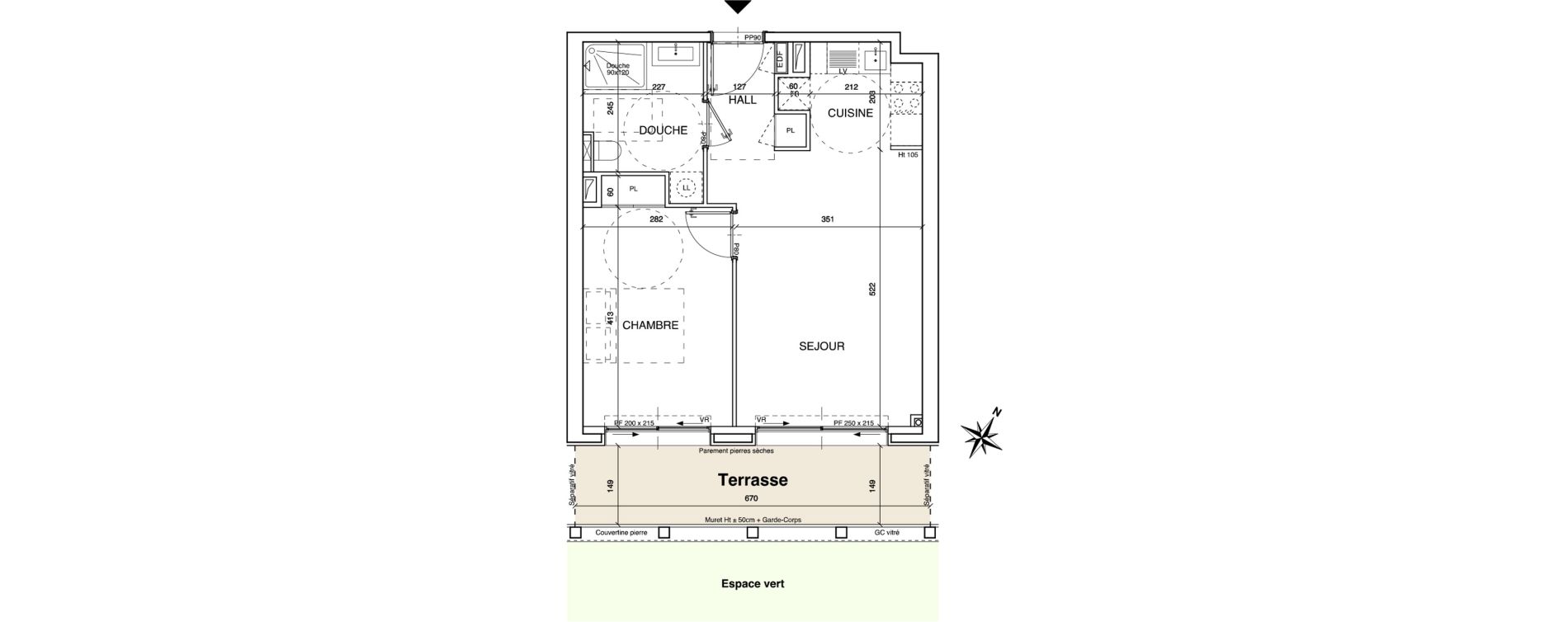 Appartement T2 de 44,50 m2 &agrave; Beausoleil Centre