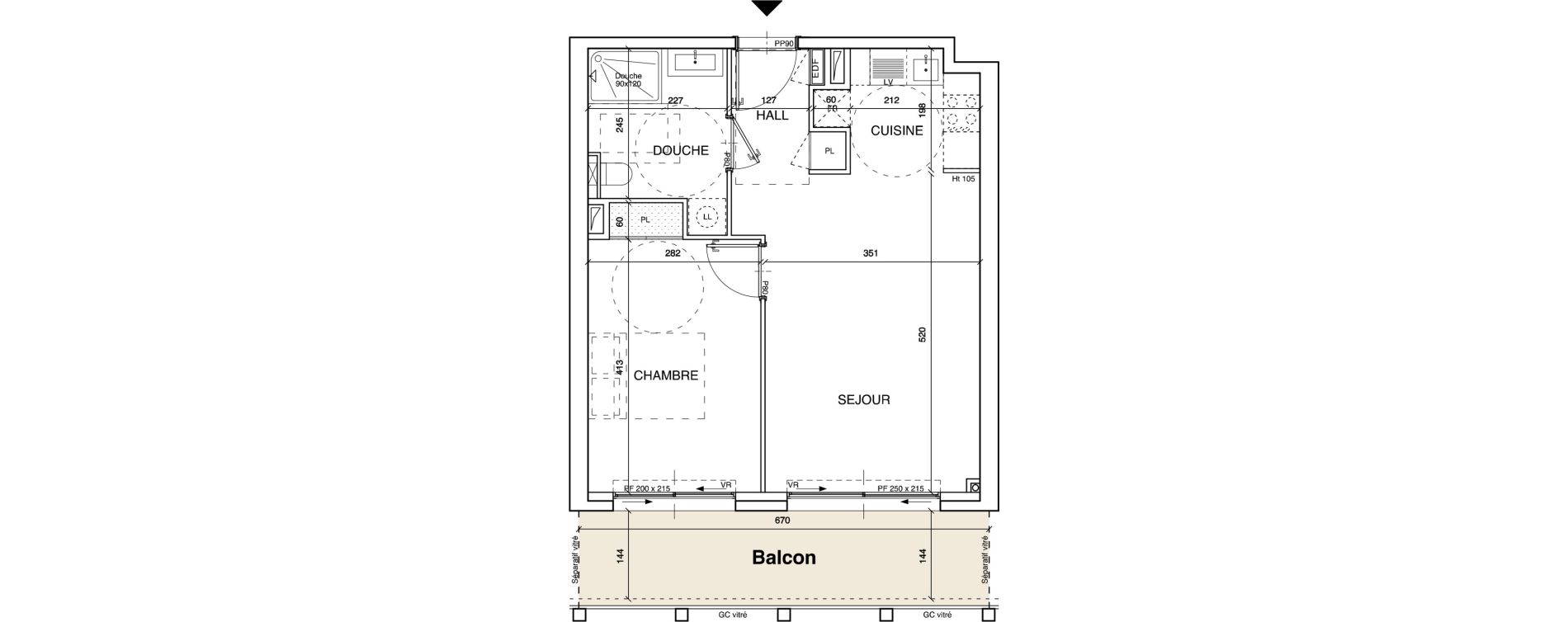 Appartement T2 de 44,40 m2 &agrave; Beausoleil Centre