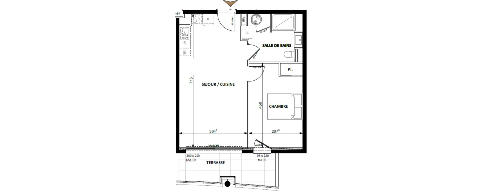 Appartement T2 de 44,80 m2 &agrave; Beausoleil Centre