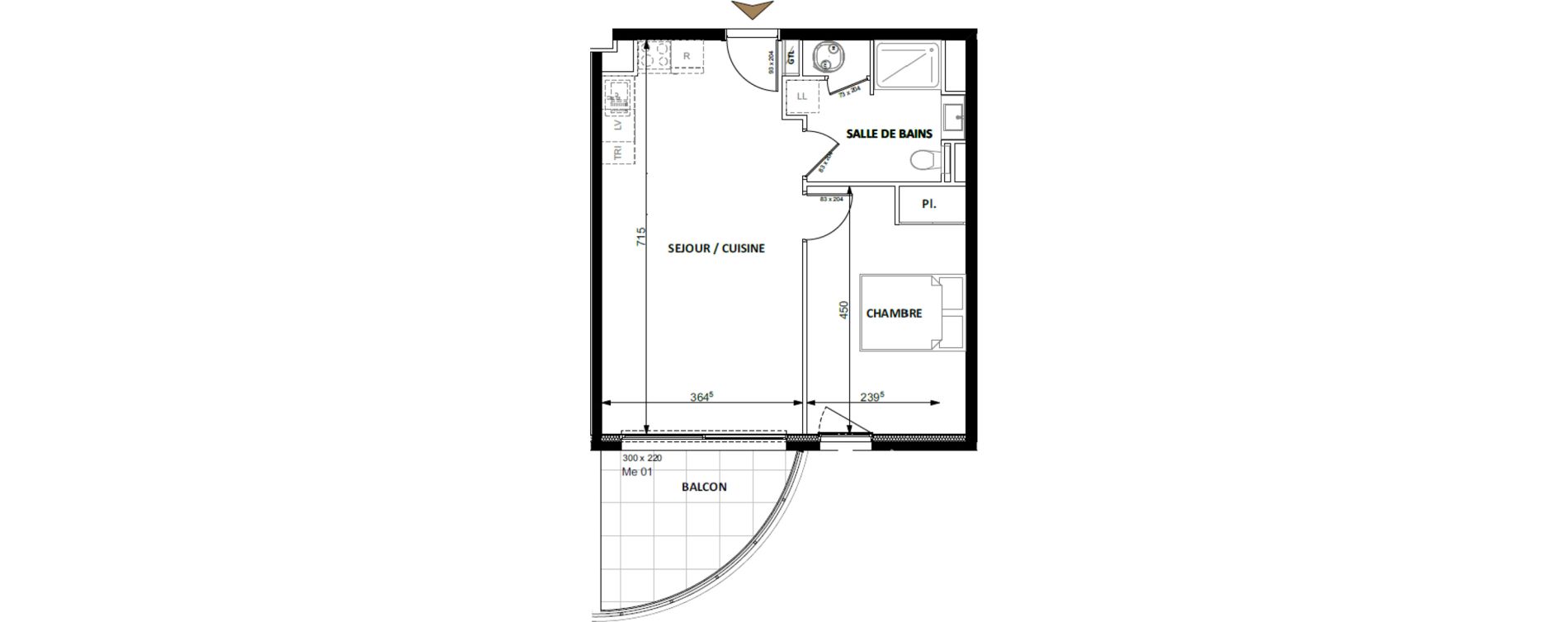 Appartement T2 de 44,80 m2 &agrave; Beausoleil Centre