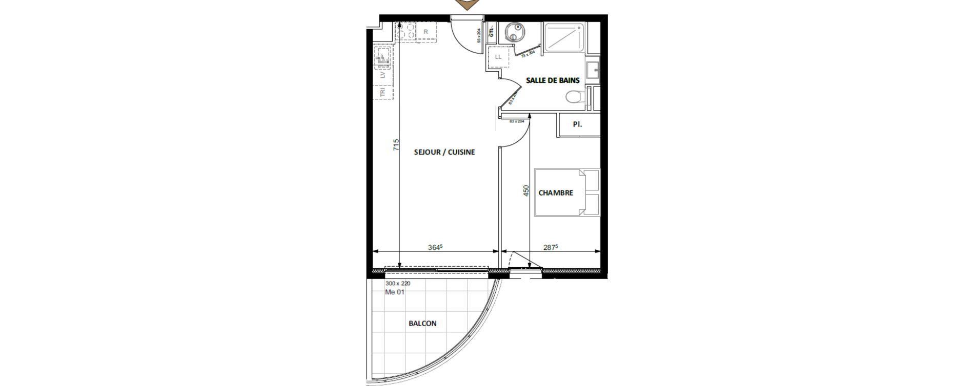 Appartement T2 de 44,80 m2 &agrave; Beausoleil Centre