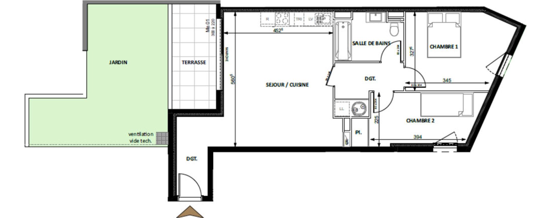 Appartement T3 de 64,50 m2 &agrave; Beausoleil Centre