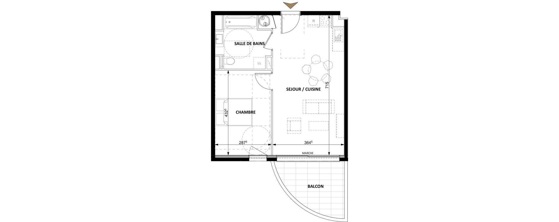 Appartement T2 de 45,00 m2 &agrave; Beausoleil Centre