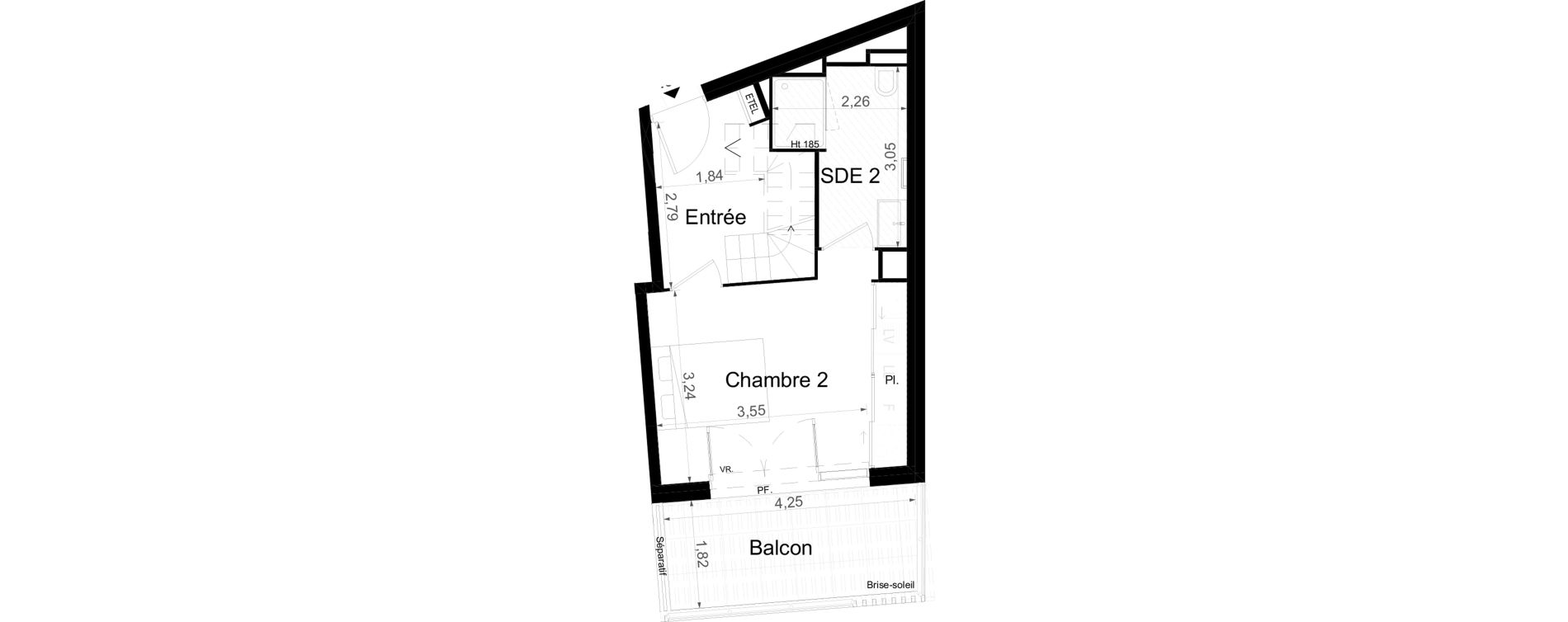 Duplex T3 de 78,81 m2 &agrave; Beausoleil Centre